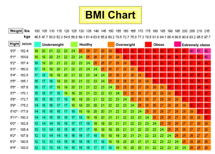 Underweight Bmi Chart