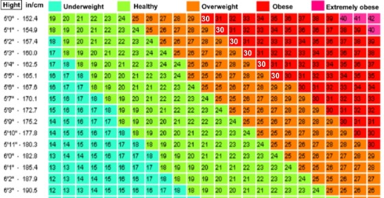 Overweight Chart By Age And Height